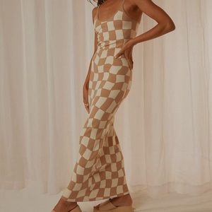 Boho Checkered Maxi Dress